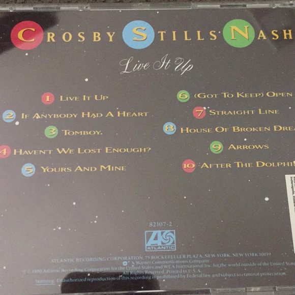 Crosby Stills Nash Live it up Cd - Picture 4 of 4